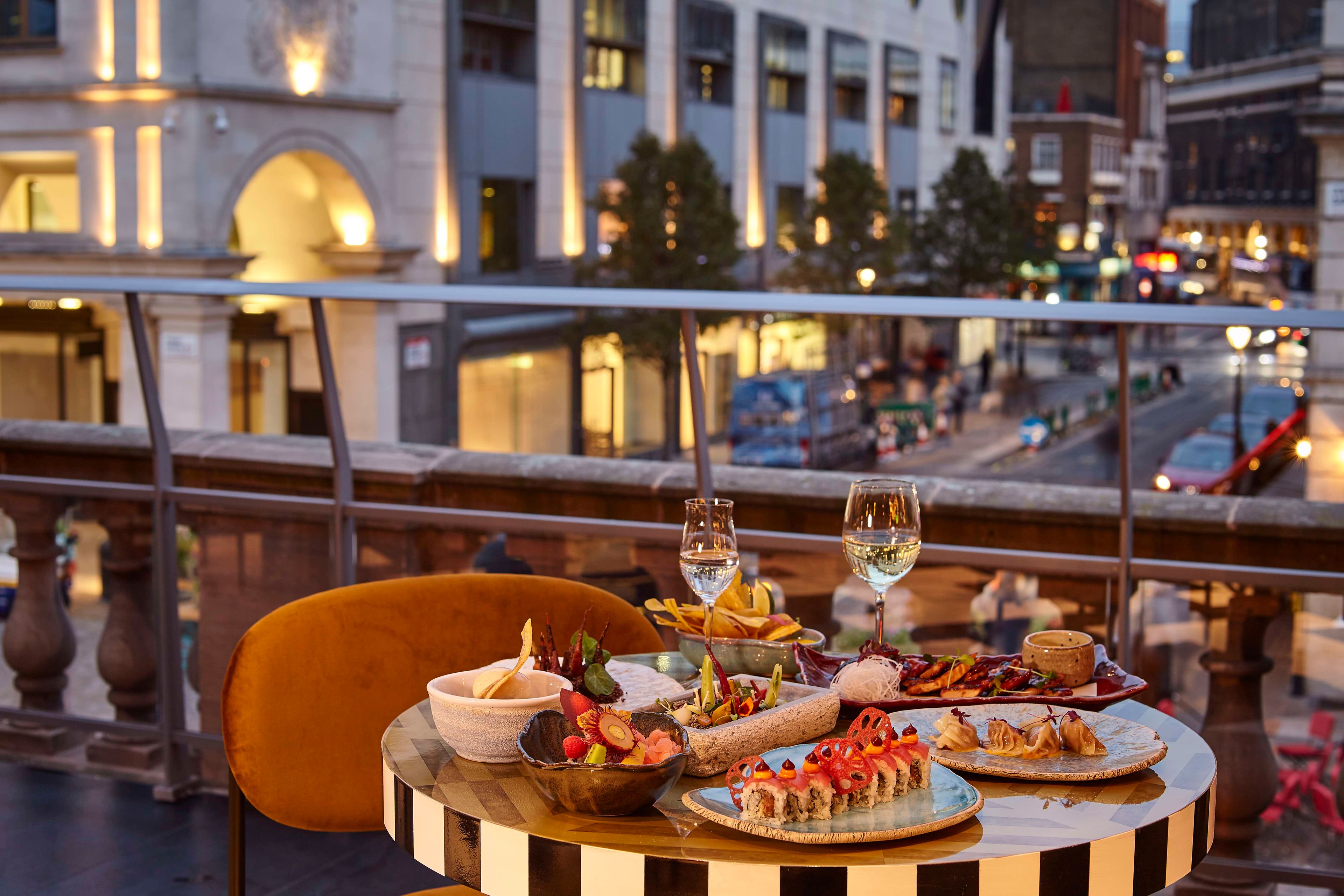 SUSHISAMBA Covent Garden Theater Menu on the terrace