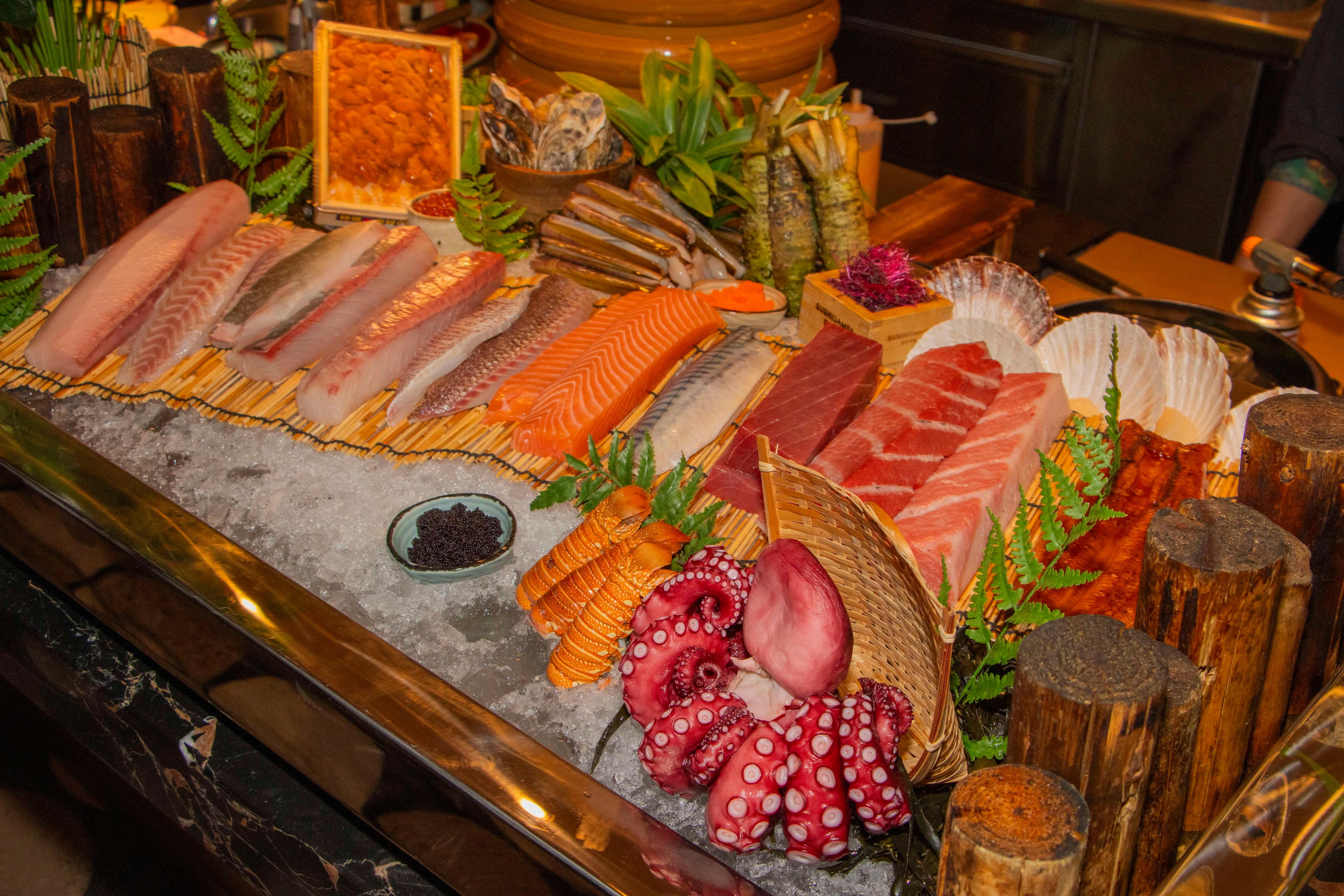 SUSHISAMBA DOHA large assortment of fish display