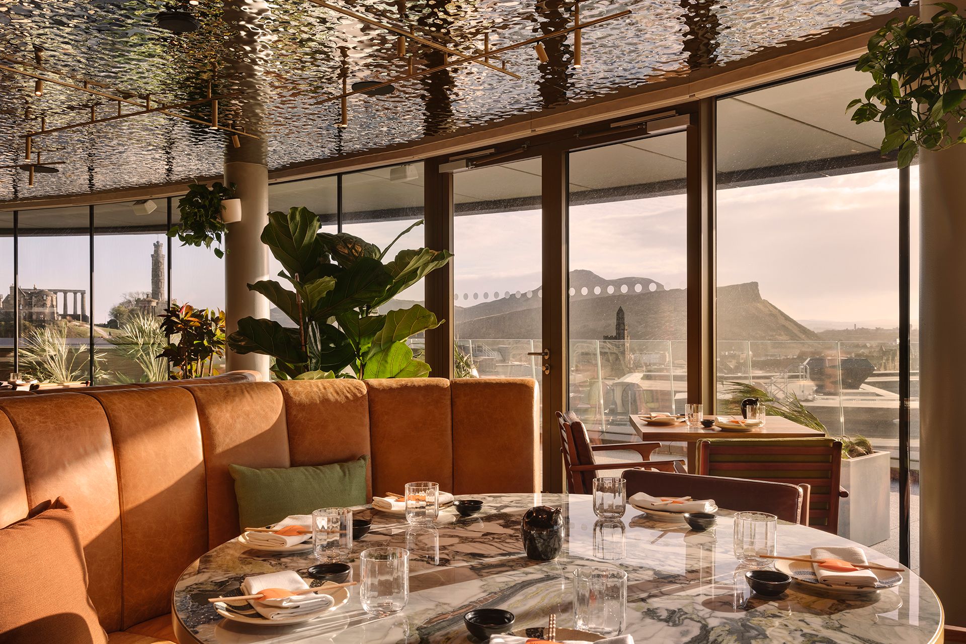 SUSHISAMBA edinburgh booth seating with a view